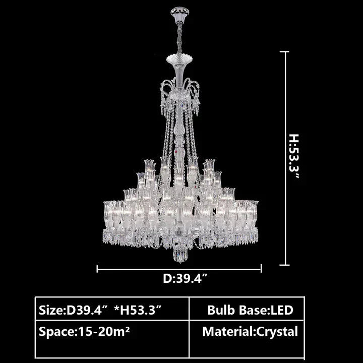Multi Layer Chrome Crystal Chandelier in French Style with Romantic Branch Flowers for Grand Hallway and Staircase