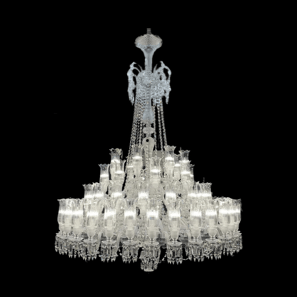 Multi Layer Chrome Crystal Chandelier in French Style with Romantic Branch Flowers for Grand Hallway and Staircase