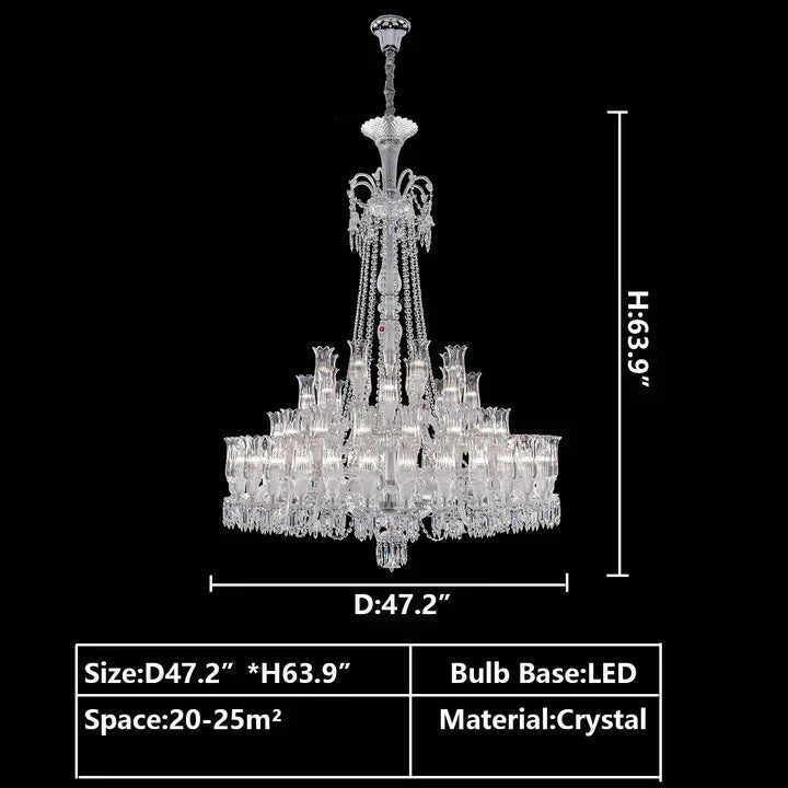 Multi Layer Chrome Crystal Chandelier in French Style with Romantic Branch Flowers for Grand Hallway and Staircase