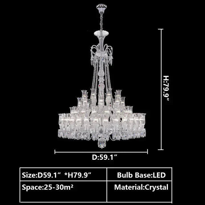 Multi Layer Chrome Crystal Chandelier in French Style with Romantic Branch Flowers for Grand Hallway and Staircase