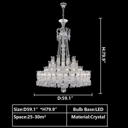 Multi Layer Chrome Crystal Chandelier in French Style with Romantic Branch Flowers for Grand Hallway and Staircase