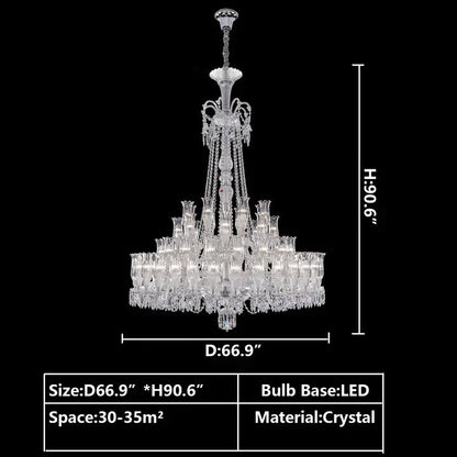 Multi Layer Chrome Crystal Chandelier in French Style with Romantic Branch Flowers for Grand Hallway and Staircase