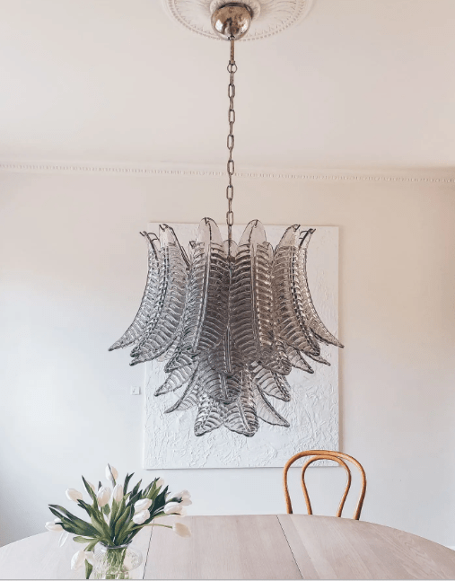 Murano Chandelier – 36 glass leaves – Smoked