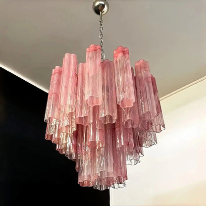Murano Chandelier – 48 tubes – Alabaster Pink