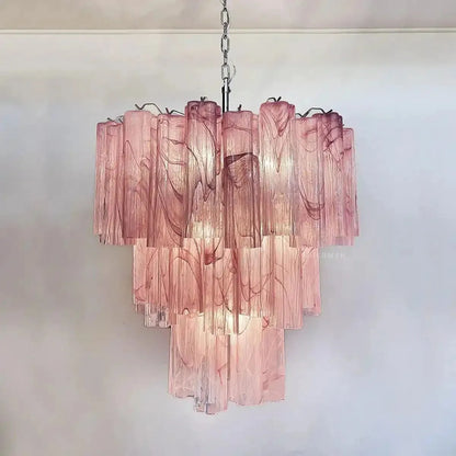 Murano Chandelier – 48 tubes – Alabaster Pink