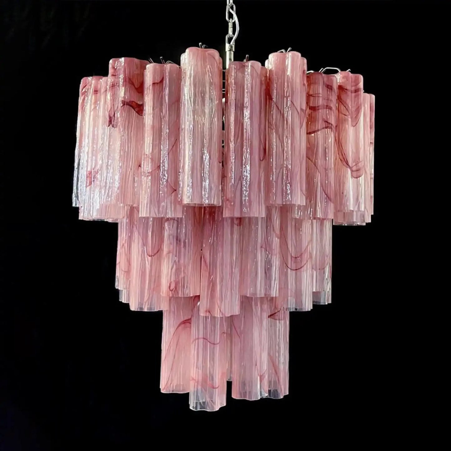 Murano Chandelier – 48 tubes – Alabaster Pink