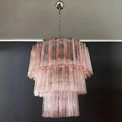 Murano Chandelier – 48 tubes – Alabaster Pink