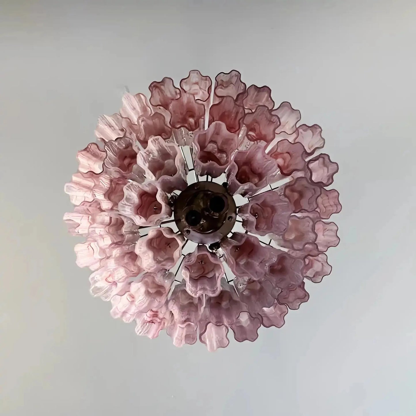 Murano Chandelier – 48 tubes – Alabaster Pink