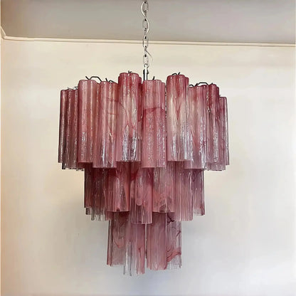 Murano Chandelier – 48 tubes – Alabaster Pink