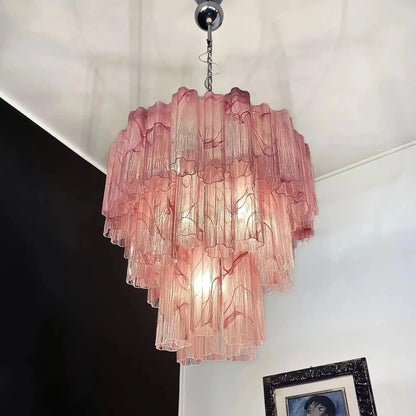 Murano Chandelier – 48 tubes – Alabaster Pink