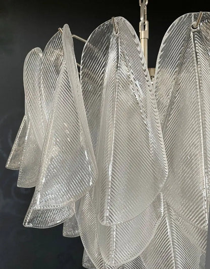Muraano Rondini Transparent Chandelier 41 glass leaves