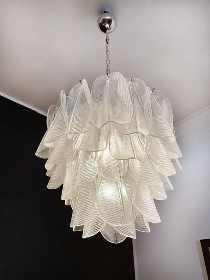Muraano Rondini Transparent Chandelier 41 glass leaves