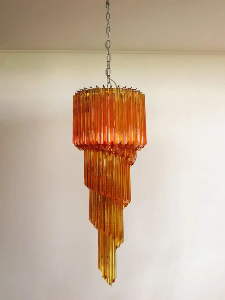 Muraano Spiral Amber Chandelier 86 prisms