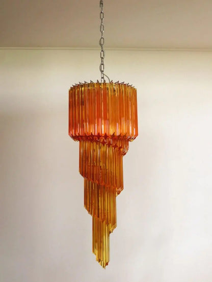 Muraano Spiral Amber Chandelier 86 prisms
