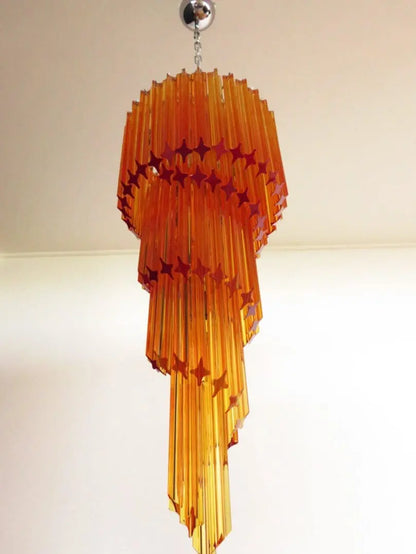 Muraano Spiral Amber Chandelier 86 prisms