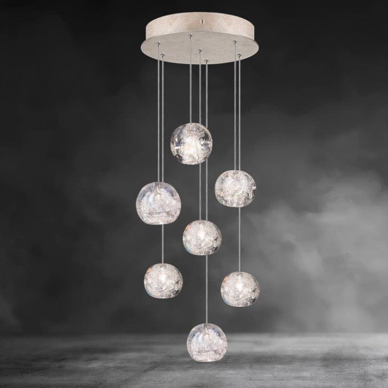 Nature inspired round crystal Chandelier