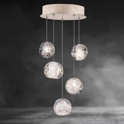 Nature inspired round crystal Chandelier