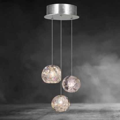 Nature inspired round crystal Chandelier