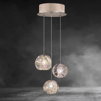 Nature inspired round crystal Chandelier