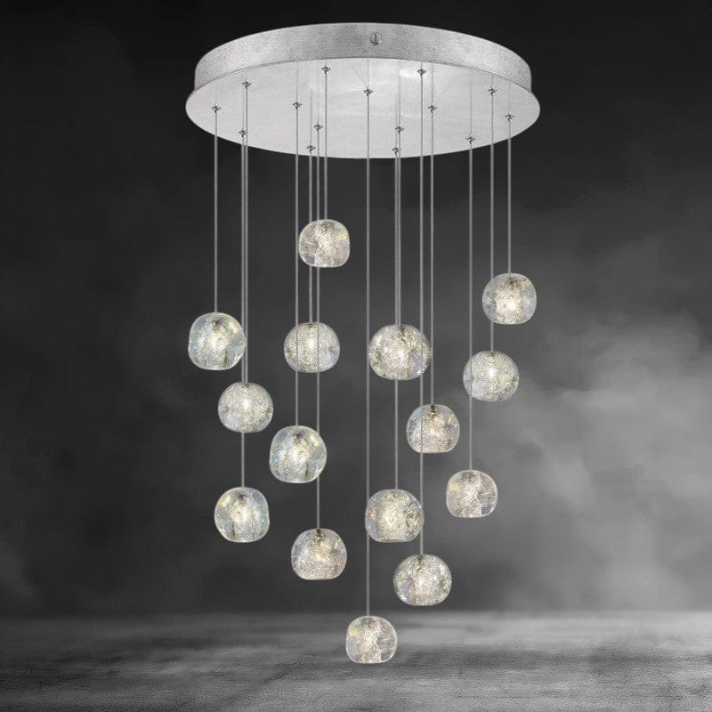 Nature inspired round crystal Chandelier