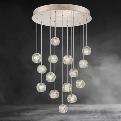 Nature inspired round crystal Chandelier