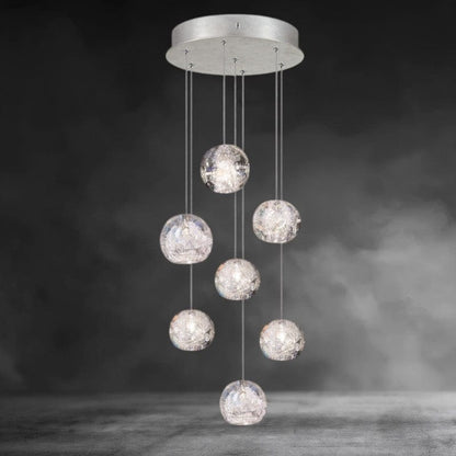 Nature inspired round crystal Chandelier