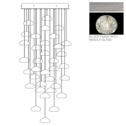 Nature inspired round crystal Chandelier