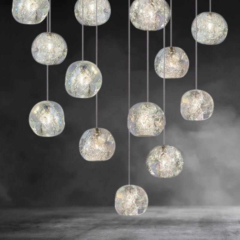 Nature inspired round crystal Chandelier