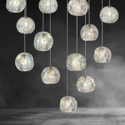 Nature inspired round crystal Chandelier