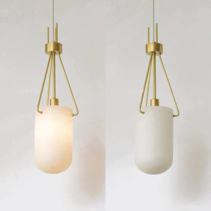 Nina Modern Alabaster  Pendant Light, Alabaster Pendant Lamp Besides Bed