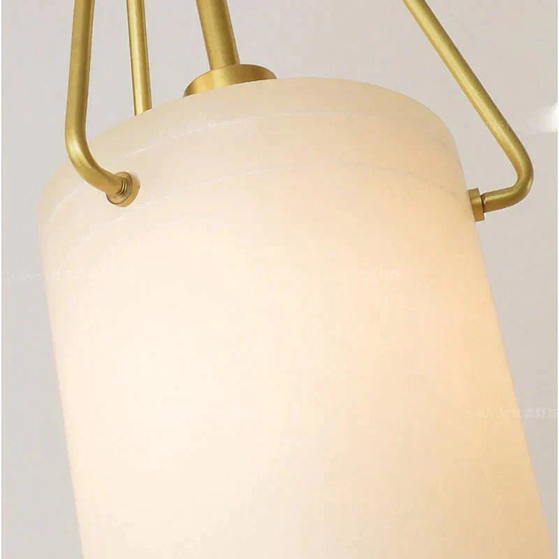 Nina Modern Alabaster  Pendant Light, Alabaster Pendant Lamp Besides Bed