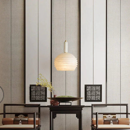 Nina Modern Alabaster  Pendant Light, Alabaster Pendant Lamp Besides Bed