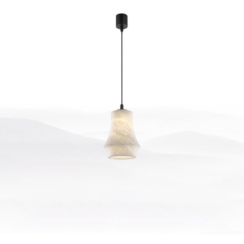 Nordic Alabaster and Brass Minimalist Pendant Light