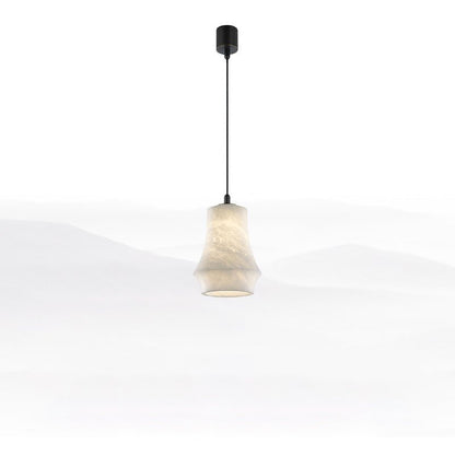 Nordic Alabaster and Brass Minimalist Pendant Light