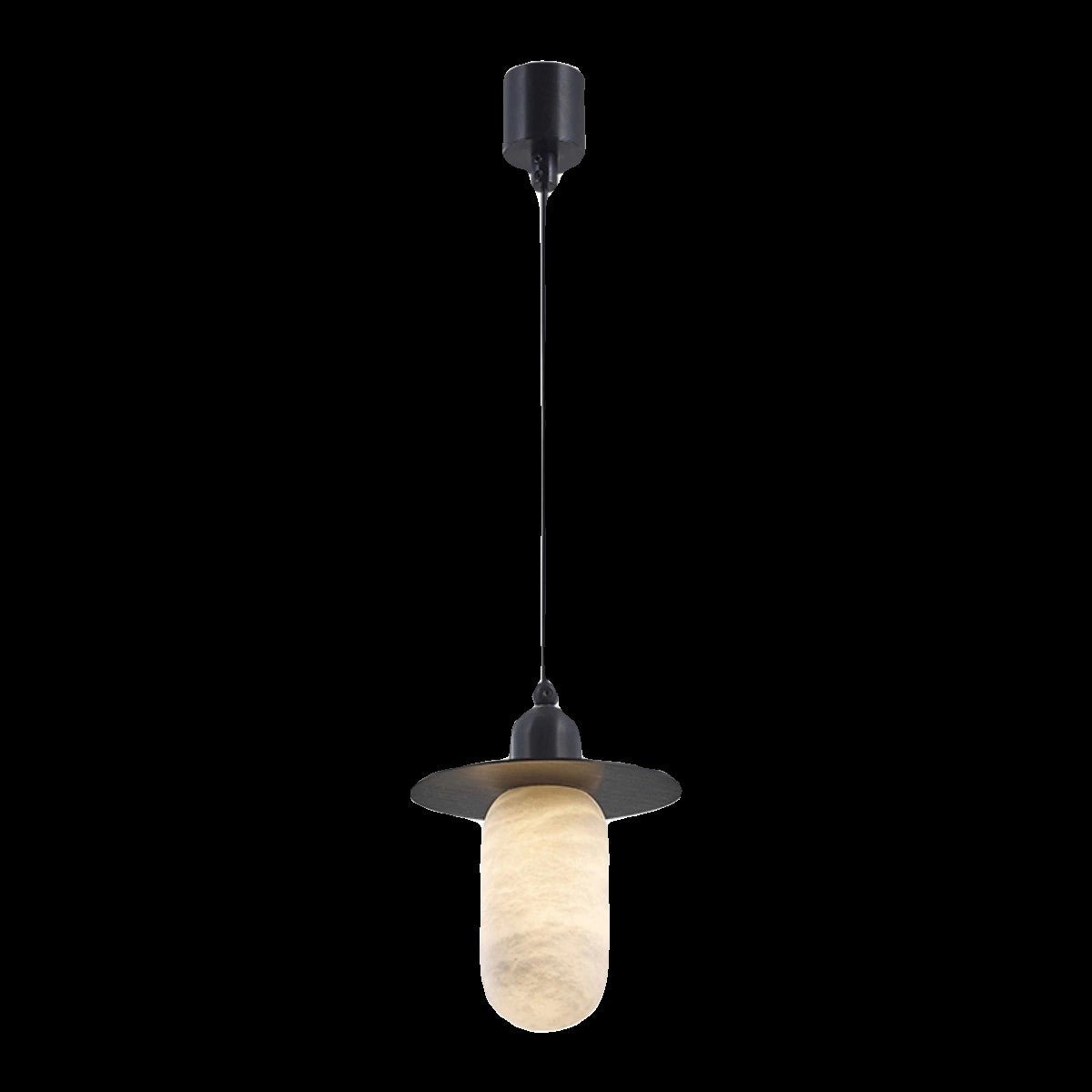 Nordic Alabaster and Brass Minimalist Pendant Light