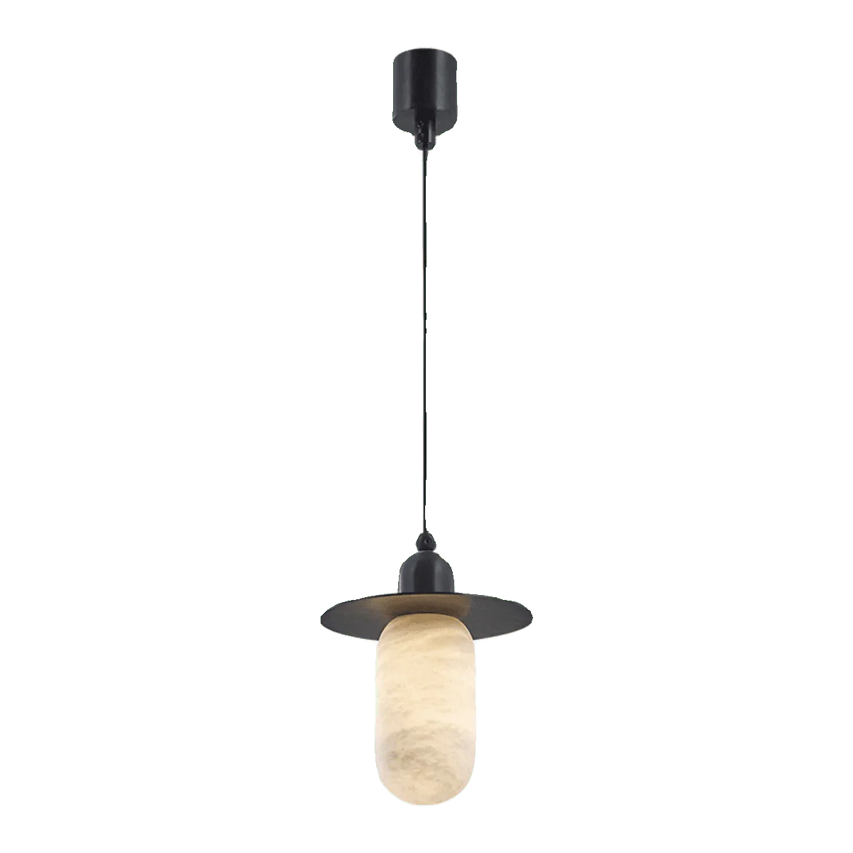 Nordic Alabaster and Brass Minimalist Pendant Light
