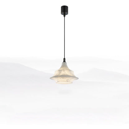 Nordic Alabaster and Brass Minimalist Pendant Light