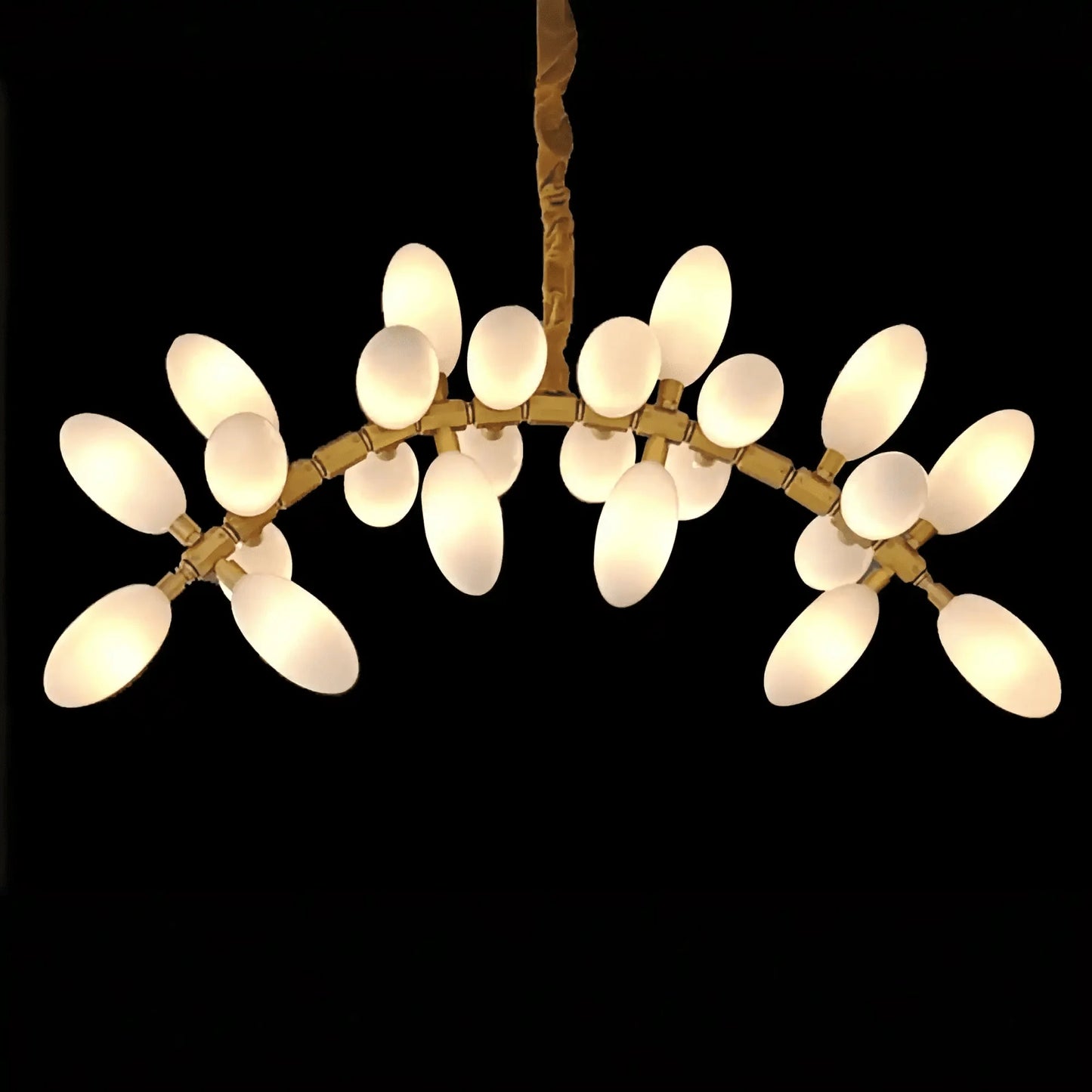 Nordic Art Long Magnolia alba Glass Ceiling Chandelier for Staircase/Hallway/Entryway Light Fixture