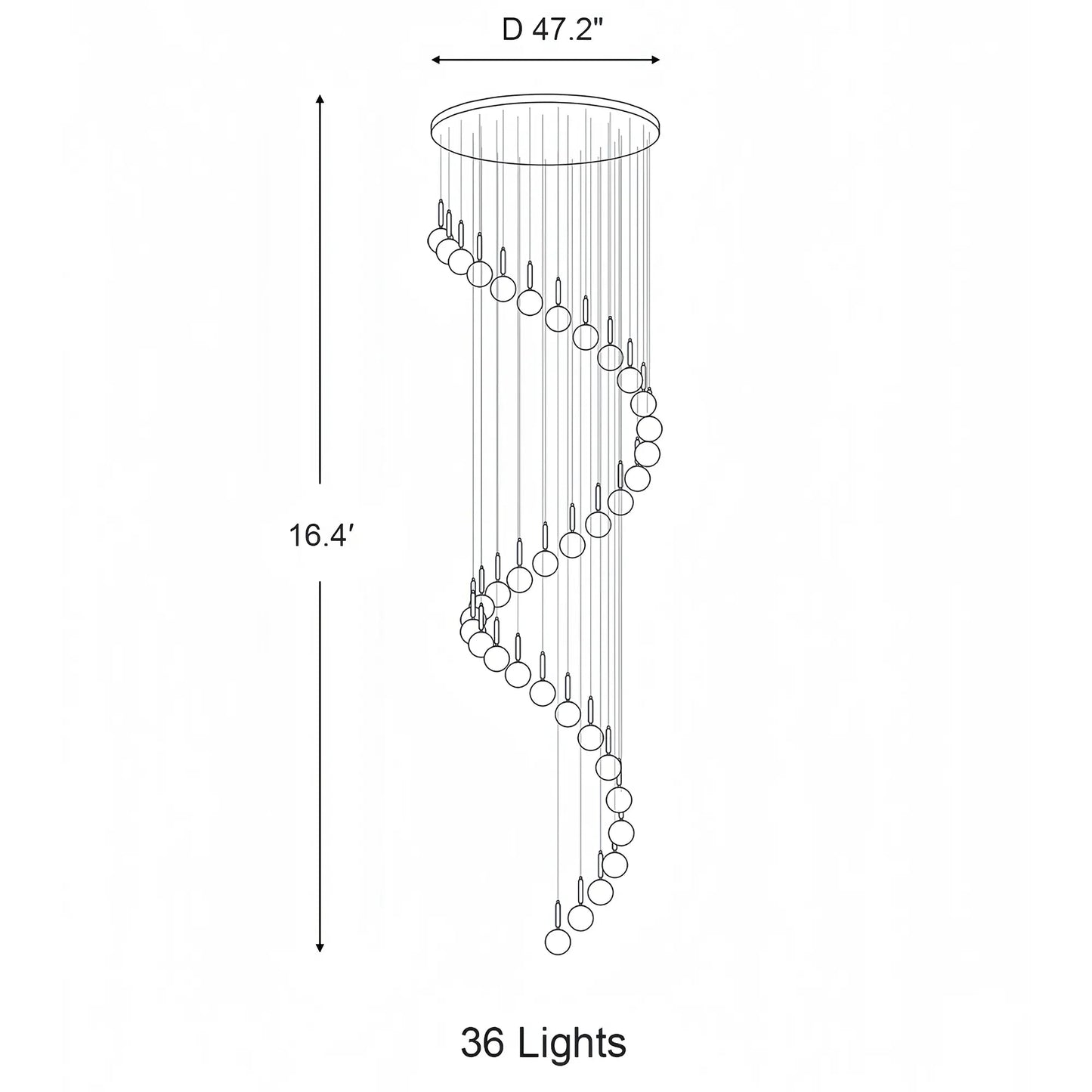 Nordic Extra Large Minimalist Long Pendant Light for High Ceiling Staircase