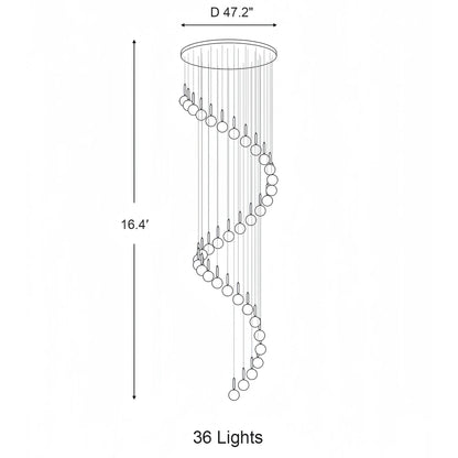 Nordic Extra Large Minimalist Long Pendant Light for High Ceiling Staircase