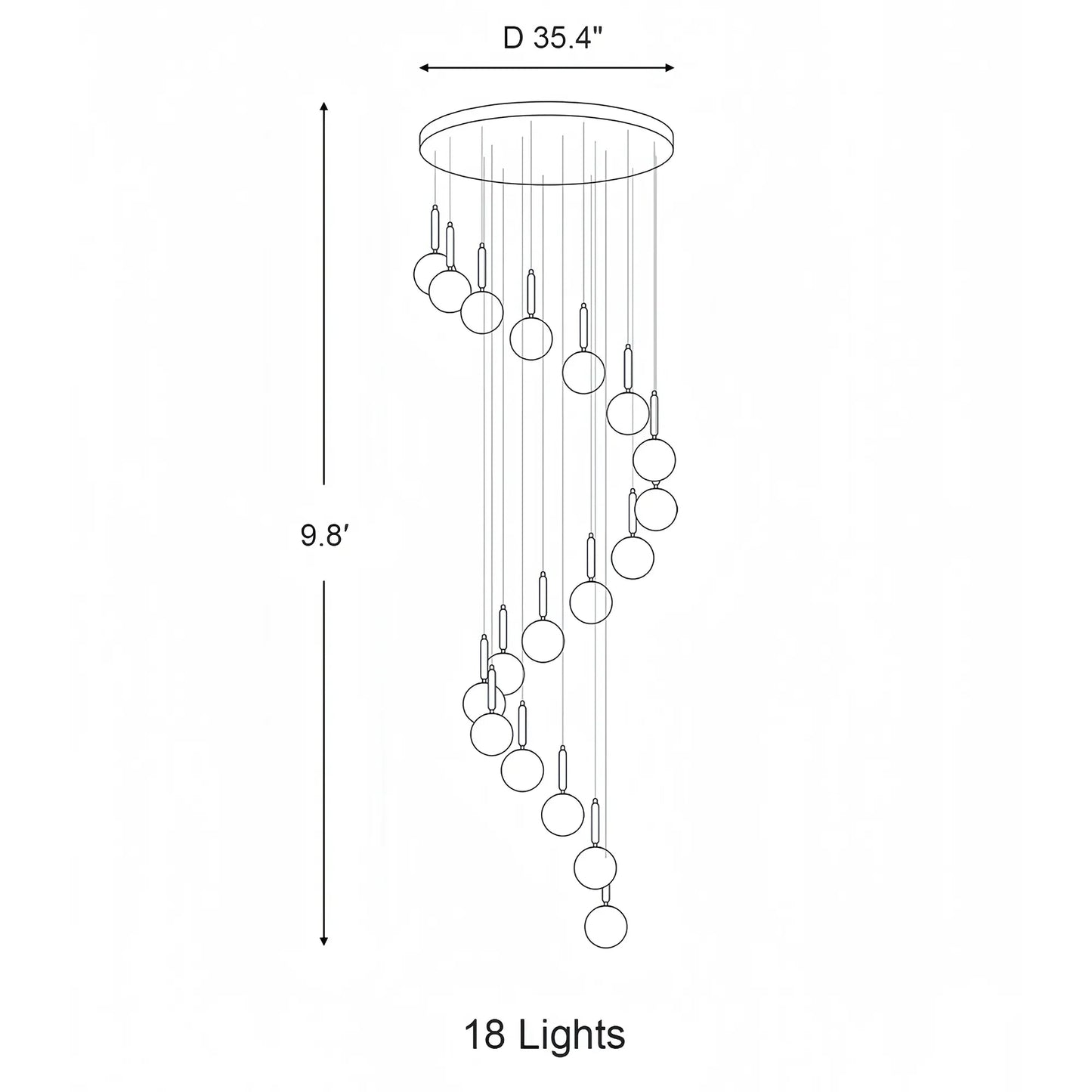 Nordic Extra Large Minimalist Long Pendant Light for High Ceiling Staircase