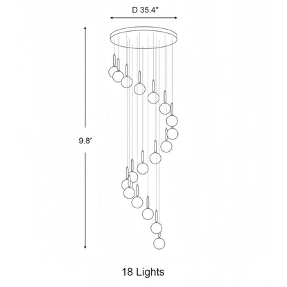 Nordic Extra Large Minimalist Long Pendant Light for High Ceiling Staircase