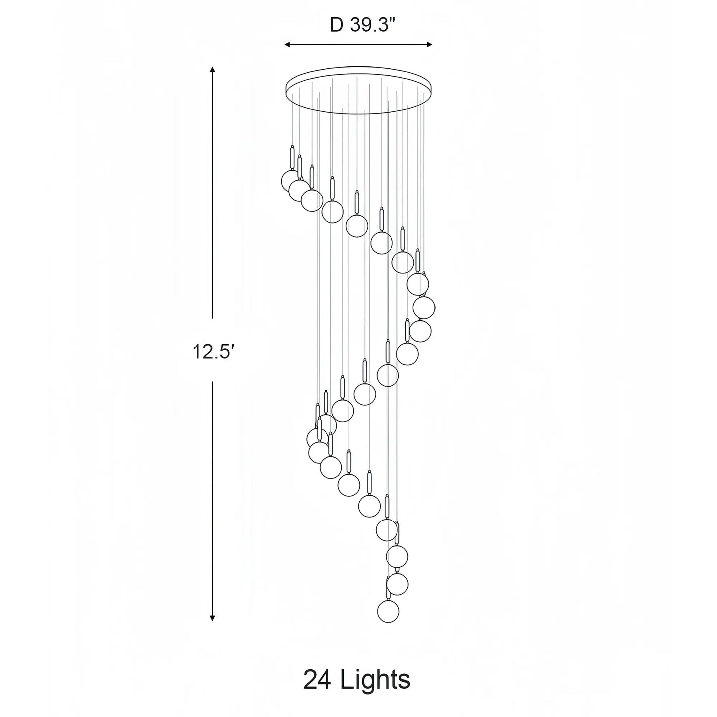 Nordic Extra Large Minimalist Long Pendant Light for High Ceiling Staircase