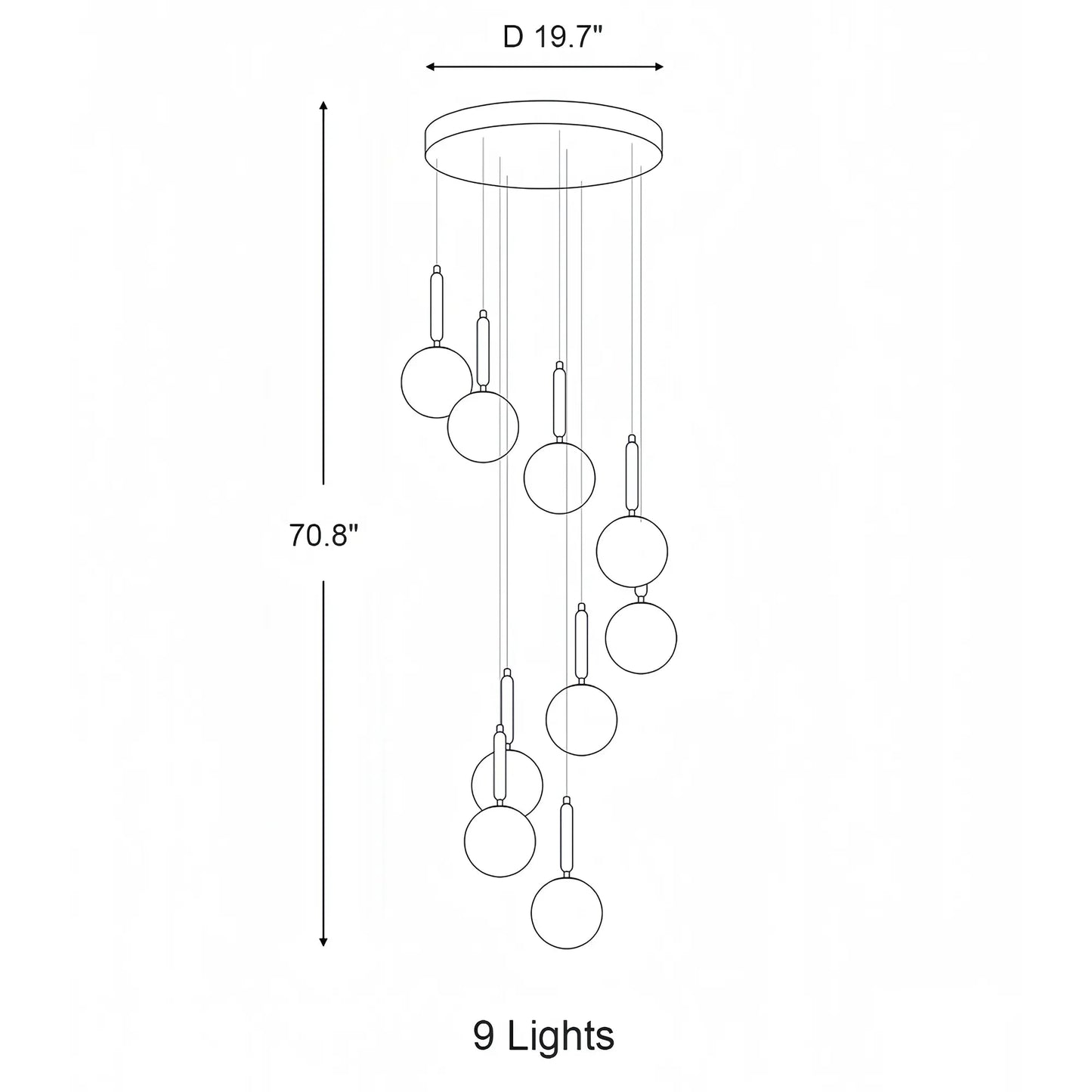 Nordic Extra Large Minimalist Long Pendant Light for High Ceiling Staircase