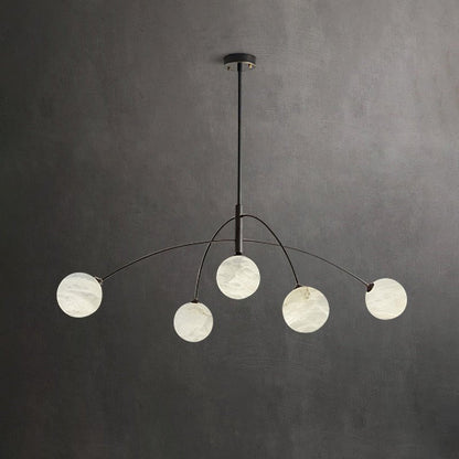 Nordic Postmodern Alabaster Arc Chandelier