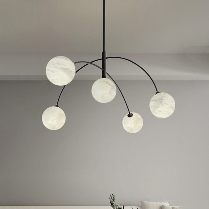 Nordic Postmodern Alabaster Arc Chandelier