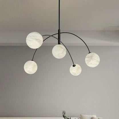 Nordic Postmodern Alabaster Arc Chandelier