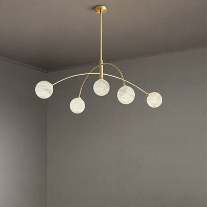 Nordic Postmodern Alabaster Arc Chandelier