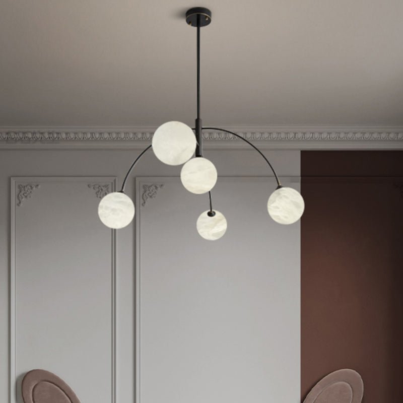 Nordic Postmodern Alabaster Arc Chandelier