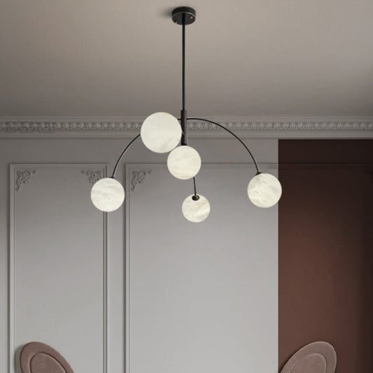 Nordic Postmodern Alabaster Arc Chandelier
